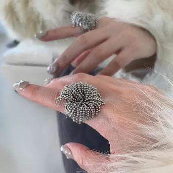 Преувеличенная индивидуальность Водопад бахрома кольцо Женский Нишевый Дизайн Sense Уникальный Изысканный Модный Элегантный Универсальный Кольцо Кольцо