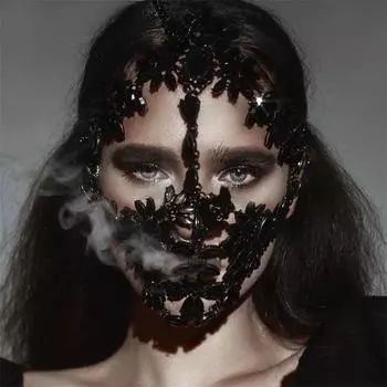 Преувеличенная маскарадная маска, модная вечеринка, черная маска со стразами, женская маска