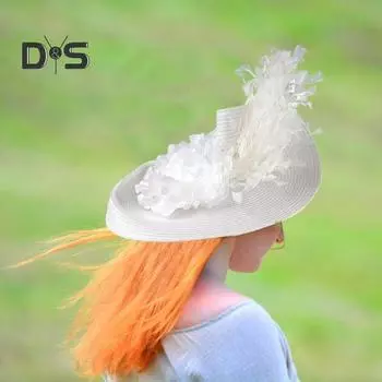 Преувеличенная повязка на голову, изысканный цилиндр, стиль, модная повязка на голову с цветами, перьями, яркие цветные аксессуары для волос для косплея вино красного