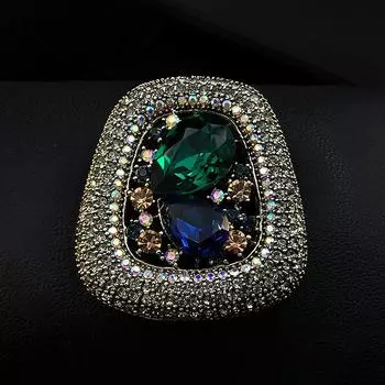 Преувеличенная ретро-брошь, модная женская одежда класса люкс, роскошная инкрустированная бриллиантами брошь, легкая роскошная дизайнерская булавка для костюма, аксессуары