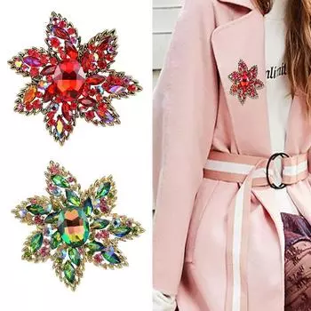 Преувеличенная роскошь, большая брошь с драгоценными камнями, натуральный цветок, большой корсаж, популярные украшения, женская одежда, аксессуары