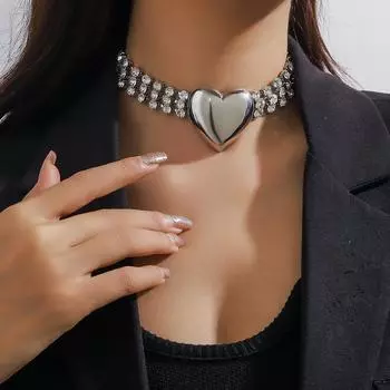 Преувеличенное блестящее три ряда хрустальной ключичной цепочки, модное ожерелье с любовью, персонализированное женское ожерелье