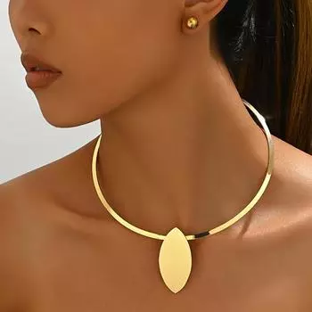 Преувеличенное геометрическое ожерелье для женщин золотой