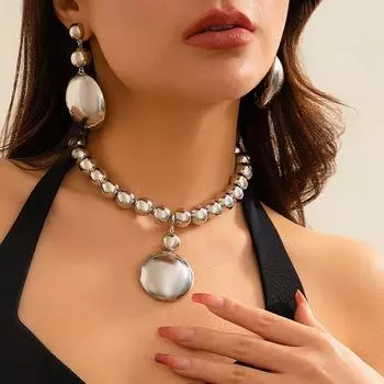 Преувеличенное готическое ожерелье с цепочкой из шариков CCB для женщин, массивное панк-чокер, ювелирные изделия в стиле стимпанк, аксессуары