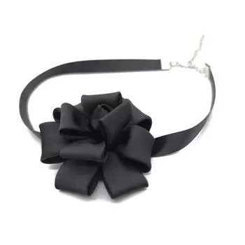 Преувеличенное ожерелье-чокер с большим цветком розы, регулируемая цепочка на ключицу, элегантная цепочка на ключицу, женские ювелирные изделия 2 чёрный