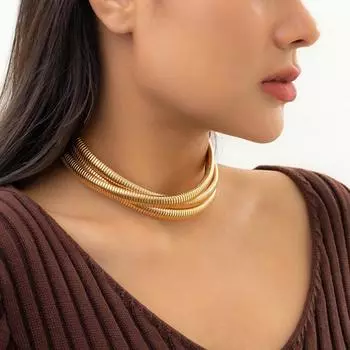 Преувеличенное ожерелье-чокер в виде змеиной кости для женщин и мужчин, модные украшения для вечеринок и свадеб