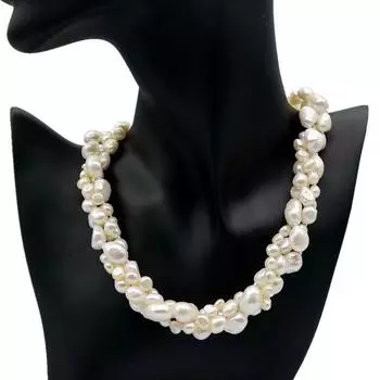 Преувеличенное ожерелье из натурального пресноводного белого жемчуга, дизайнерское ожерелье с пряжкой OT, ожерелье в стиле барокко, индивидуальное вечернее женское ожерелье 48cm