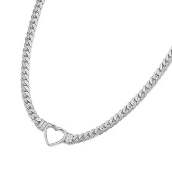 Преувеличенное ожерелье с кулоном в виде сердца, полое ожерелье в виде сердца, текстура из титановой стали, подходит для модного и трендового образа 1