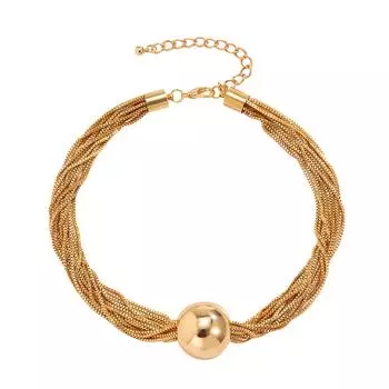 Преувеличенное панковское многослойное цепочное ожерелье и персонализированное ожерелье в виде геометрической сферы One Size золотой