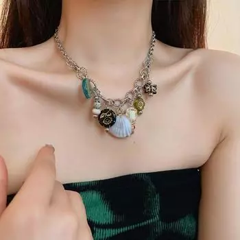 Преувеличенное винтажное ожерелье из циркона со стразами, женское колье-чокер, летняя пляжная цепочка на ключицу, повседневная Butterfly