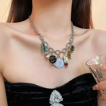 Преувеличенное винтажное ожерелье из циркона со стразами, женское колье-чокер, регулируемое ожерелье-бабочка для вечеринки Butterfly