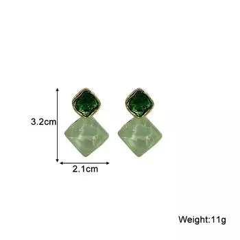 Преувеличенные большие квадратные ромбовидные геометрические серьги-подвески в стиле бохо, зеленые, розовые, цветные, украшения для ушей для женщин, подарок розовый