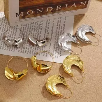 Преувеличенные большие простые серьги, модные простые серьги, женские аксессуары, изысканные серьги-подвески 03