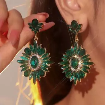 Преувеличенные цветные стеклянные серьги со стразами для женщин Серьги «Глаз дьявола» на Хэллоуин