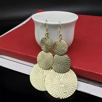 Преувеличенные европейские и американские гальванизированные металлические серьги-кольца чёрный