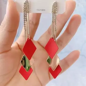 Преувеличенные геометрические длинные кисточки женские украшения необычные серьги трендовые висячие серьги изысканные винтажные украшения для женщин