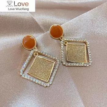 Преувеличенные геометрические серьги-подвески с циркониевым матовым покрытием, длинные серьги для женщин, модные женские ювелирные изделия, серьги-подвески