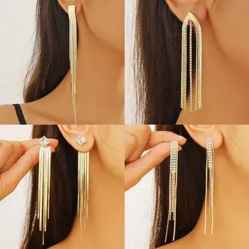 Преувеличенные изысканные серьги, женские модные серьги с кисточками, продаются серьги с кисточками из циркония, длинные серьги с кисточками.