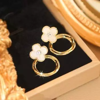 Преувеличенные круглые серьги Новые серьги Tide Серьги-клеверы Высококачественные роскошные женские серьги Ювелирные изделия