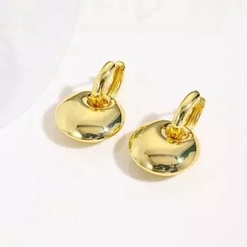 Преувеличенные личностные медные полые гладкие круглые серьги, серьги, высокотемпераментные женские украшения для повседневной носки