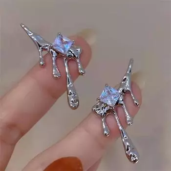 Преувеличенные модные металлические серьги-гвоздики для женщин и девушек, подарочные ювелирные изделия оптом золотой