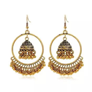 Преувеличенные модные украшения, ретро персонализированные большие круглые серьги с бахромой, персонализированные серьги в этническом стиле