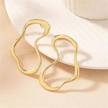 Преувеличенные нерегулярные линии большие висячие серьги для женщин минималистичные асимметричные витые персонализированные аксессуары ювелирные изделия золотой