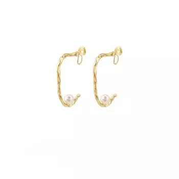 Преувеличенные нерегулярные металлические серьги с имитацией жемчуга, модные противомоскитные спирали без пирсинга, зажимы для ушей