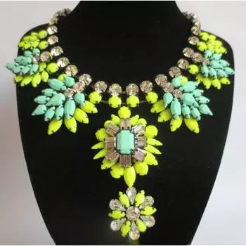 Преувеличенные ожерелья, супер красивое тяжелое промышленное украшение из драгоценных камней короткое ожерелье цепочка на ключицу, ювелирные изделия жёлтый