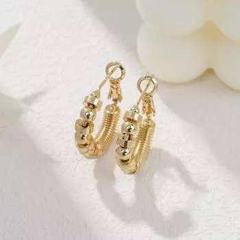 Преувеличенные персонализированные серьги в стиле панк, женские модные серьги для трансграничной внешней торговли, уникальные бисерные медные украшения для ушей