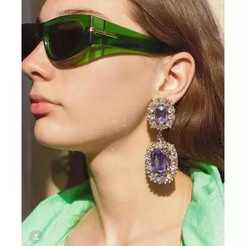 Преувеличенные роскошные серьги с кубическими бриллиантами, модные серьги с темпераментной леди для подиума розы красного