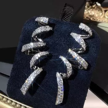 Преувеличенные серьги для женщин, аксессуары для банкетного платья, ювелирные изделия из сверкающего циркония