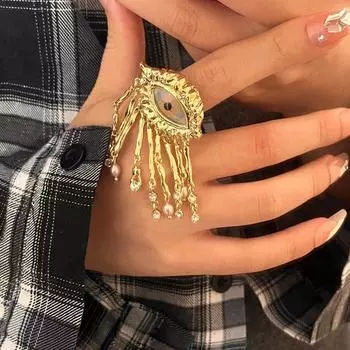Преувеличенные серьги «Глаз дьявола» Кольцо «Глаз дьявола» Серьги-гвоздики «Глаз демона» Рождественский подарок Golden Earrings