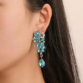 Преувеличенные серьги из кристаллов, серьги с подвесками из драгоценных камней, темпераментные длинные свадебные серьги ARI белый