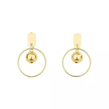 Преувеличенные серьги-кольца большого размера, Универсальный темперамент, Простые серьги-пусеты в стиле панк, Длинные круглые бусины, Геометрические серьги, Тонкие copper (with ear plugs)