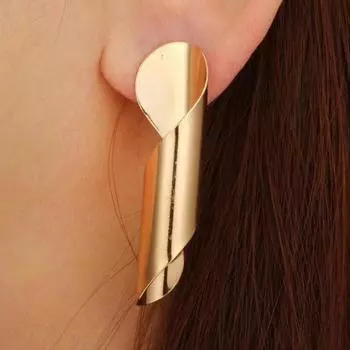 Преувеличенные серьги нерегулярного спирального дизайна, модные блестящие металлические кривые серьги в стиле панк, хипстерские украшения, ювелирные изделия золотой