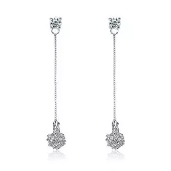 Преувеличенные серьги с бахромой, длинные серебряные серьги в форме кубика Рубика Love Window, женские, украшения для ушей Sweet Temperament