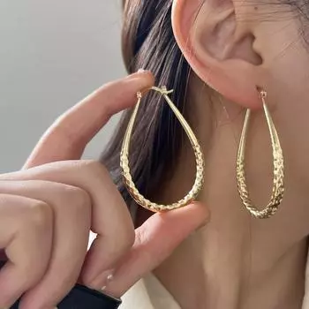 Преувеличенные висячие серьги с каплями воды для женщин, металлические висячие серьги золотого, серебряного цвета, новинка 2024 года, в цветах brincos золотой