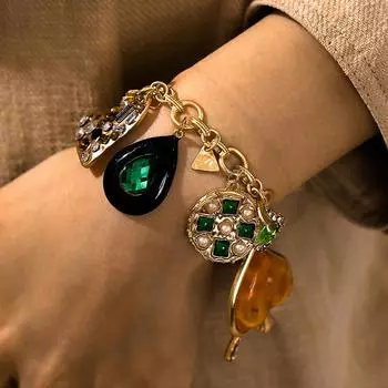 Преувеличенный браслет в форме сердца для женщин, модные украшения для рук, золотой цвет, ручная работа, ретро, этнический, роскошный браслет, цепочка, браслеты