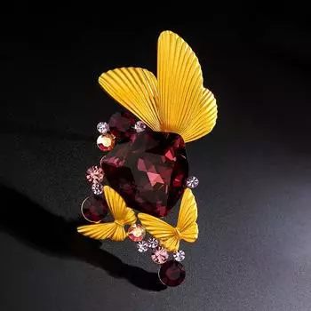Преувеличенный дизайн хрустальная бабочка брошь женская мода высокого класса изысканная роскошная булавка куртка кардиган персонализированный корсаж