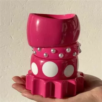 Преувеличенный гетеротипичный широкий браслет Wave point Y2K кольцо на руку простой акриловый открытый браслет подарок Style D