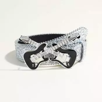 Преувеличенный Харадзюку Миллениум Spice Girls Уличная гитара Яби Панк Женский Блестящий ремень Женский 110cm Length