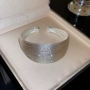 Преувеличенный металлический многослойный браслет-манжета с открытым концом для женщин, винтажный золотистый цвет, геометрический регулируемый браслет-шарм, ювелирное изделие