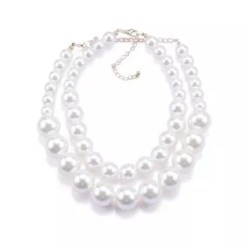 Преувеличенный предмет, имитация жемчуга, ожерелье из двух предметов, модные и элегантные аксессуары для банкета