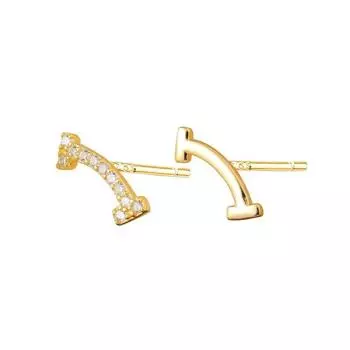 Prevent Allergy 925 Sterling Silver Asymmetry Stud Earrings for Women Jewelry Pendientes Brincos Eh360 золотой