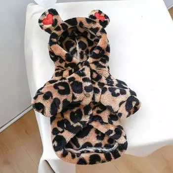 Превосходная любовь вышивка полиэстер толстовка для домашних животных собака кошка двуногий костюм для улицы XL леопардовый
