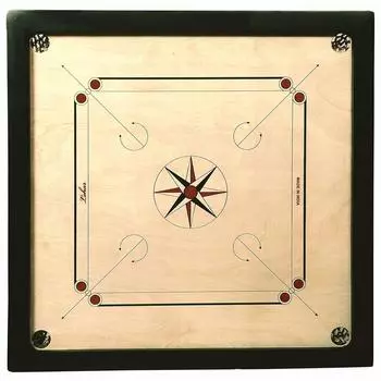 Превосходная матовая практика-доска для каррома для серьезной профессиональной практики с фишками, страйкером и борной кислотой, бежевая (Очень большой 33 дюйма 8 мм)