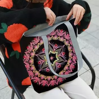 Превосходное качество ручной сумки через плечо с застежкой-молнией, с этническим принтом в стиле Богемия, большой емкости 6