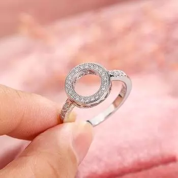 Превосходное круглое кольцо с цирконом AAAA, инкрустированное кристаллами, обручальное кольцо, женские ювелирные изделия, простые ювелирные изделия для свадьбы и невесты 6 белый