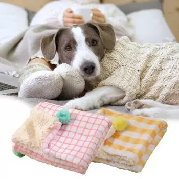 Превосходное удобное недеформируемое одеяло для домашних животных из овечьей шерсти для сна дома M красный